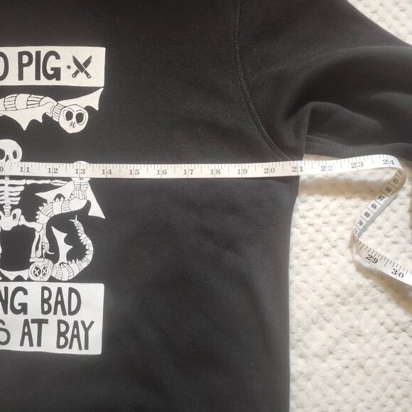 Halloween Men's Black Skeleton Graphic Sweatshirt  size M / PRO PIG Print - Picture 6 of 8